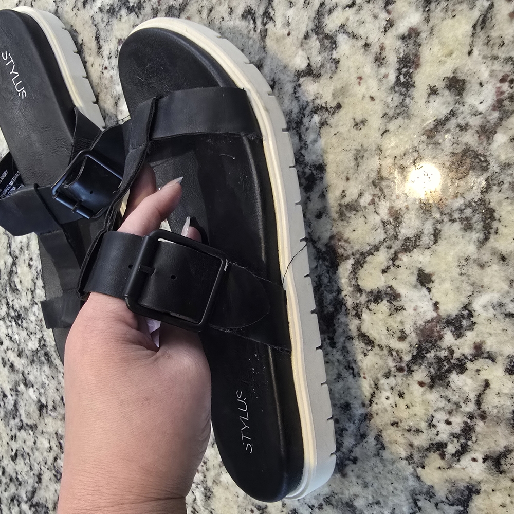 Stylus Black Sandals with Buckle